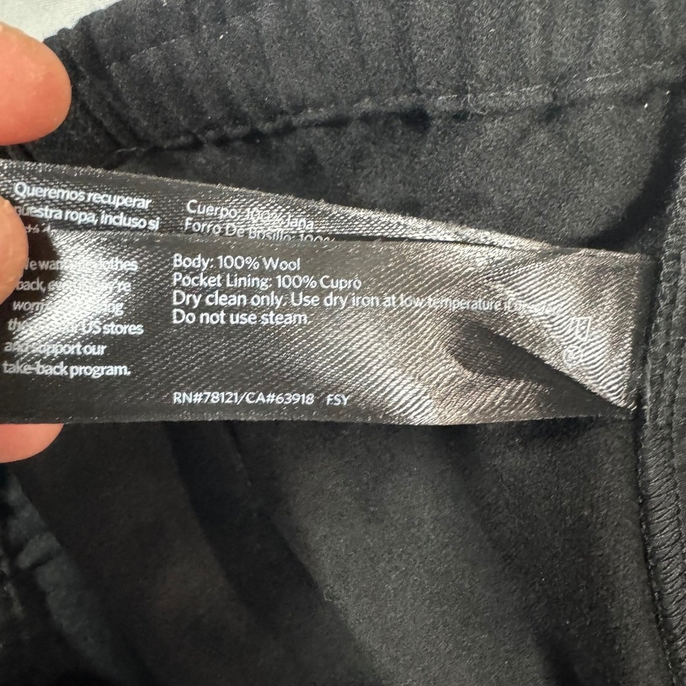 NWT Eileen Fisher Soft Wool Flannel Tapered Ankle Pants Black Women's 1X $228 - Picture 9 of 10
